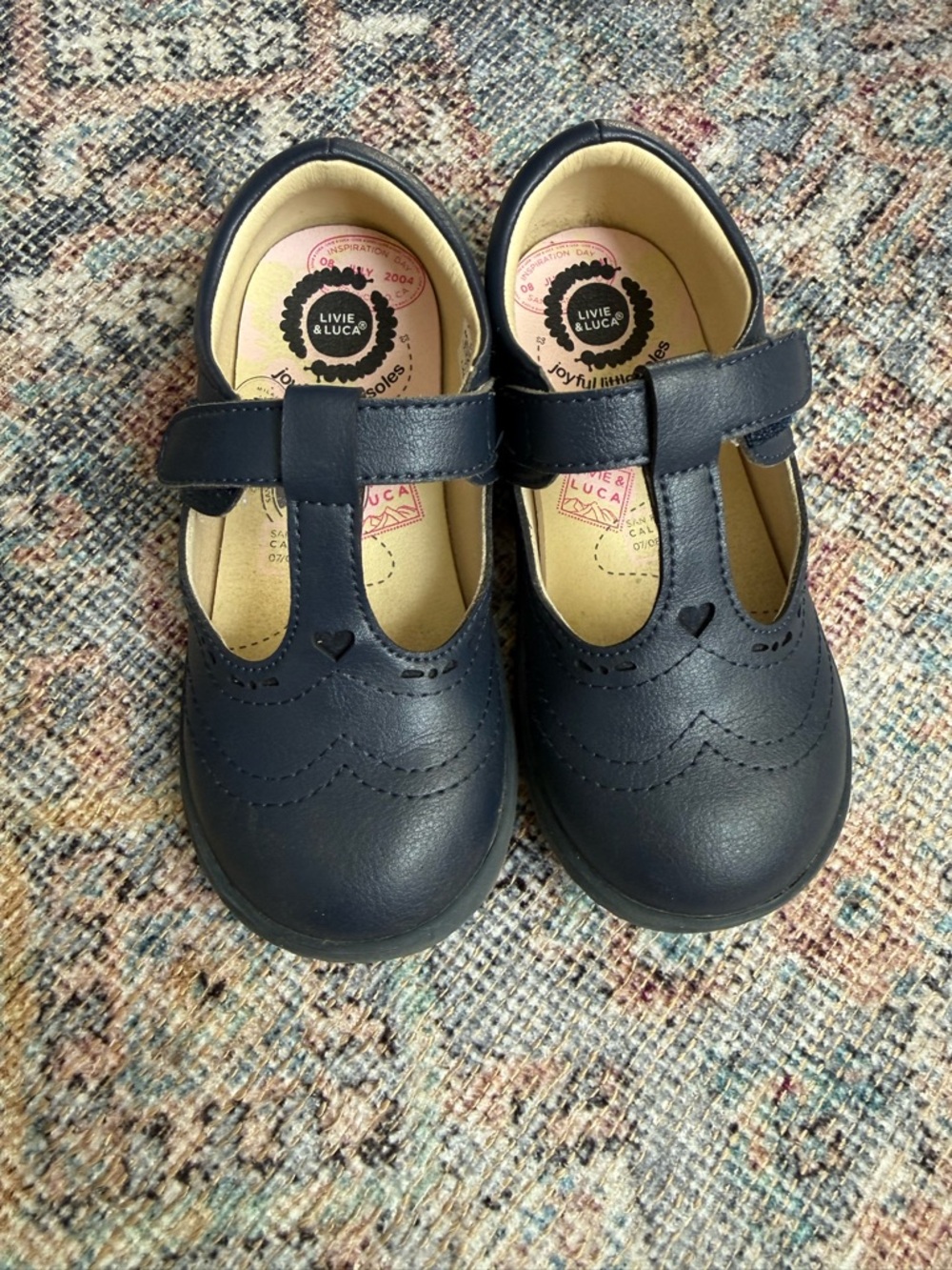 Livie & Luca Navy T-Strap Mary Jane Shoes for Kids